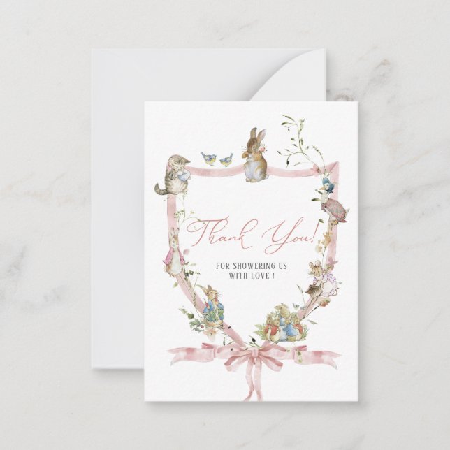  Watercolor Elegant WildflowerPeter Rabbit  Baby s Card (Front)