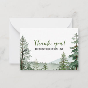 Watercolor Elegant Woodland Animals  Thank You  Card