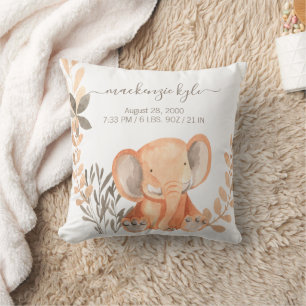 Watercolor Elephant Boho Safari   Cushion