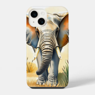 Watercolor Elephant Close up iPhone 14 Case