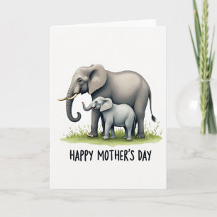 Watercolor Elephant Family Card