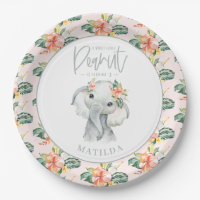 Watercolor elephant little peanut birthday party