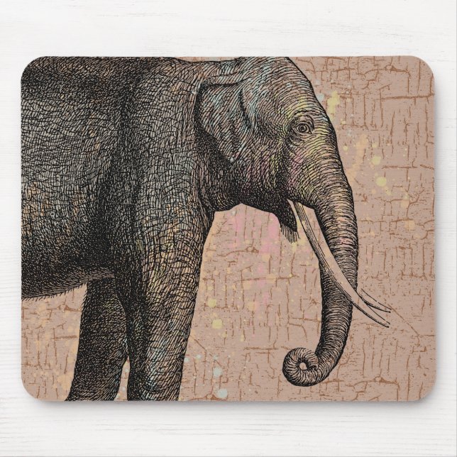 Watercolor Elephant Mouse Pad (Front)