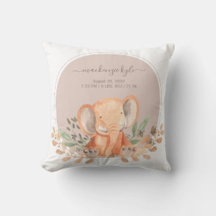 Watercolor Elephant Safari Baby Shower Cushion
