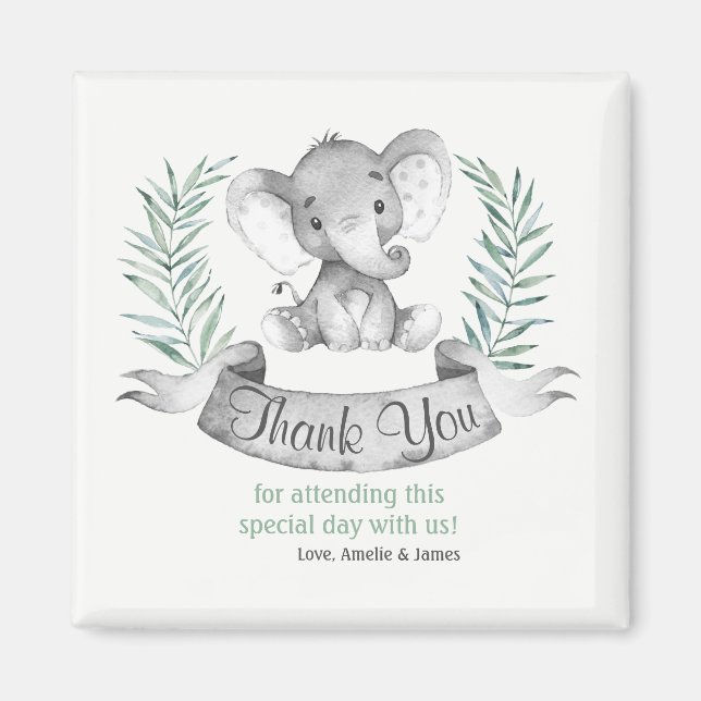 Watercolor Elephant Thank You Magnet (Front)