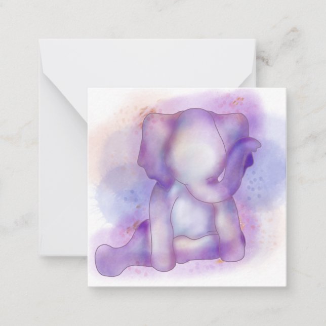 Watercolor Elephant w/ Faux Gold | Card (Front)