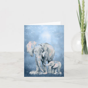 Watercolor Elephant Wildlife Nature Animal Art  Note Card