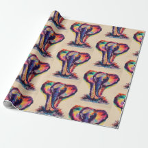 Watercolor Elephant Wrapping Paper