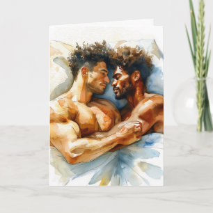 Watercolor Embrace Mediterranean Love Card