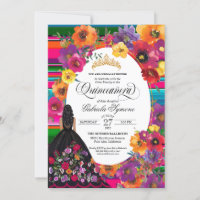 Watercolor Embroidery Floral Serape Quinceañera