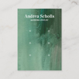 Watercolor Emerald Green Jewellery 3 Earring Displ Business Card