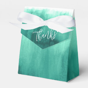 Watercolor emerald green wash wedding thank you favour box