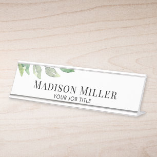 Watercolor Employee Desk Name Plate