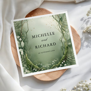 Watercolor Enchanted Forest Wedding Napkin