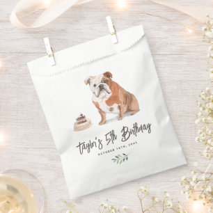 Watercolor English Bulldog Birthday Thank You Favour Bag