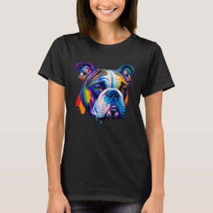 Watercolor English Bulldog Dog For Men Women Kids T-Shirt