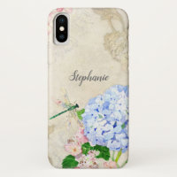Watercolor English Garden, Blue n Pink Hydrangeas