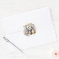 Watercolor Ermine Snowy Landscape Birthday Party -