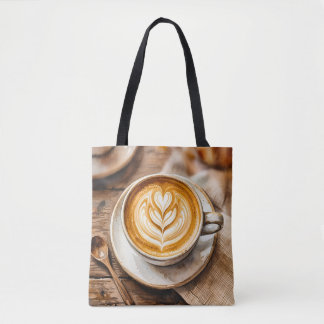 Watercolor Espresso Cup Cosy Latte Art Tote Bag