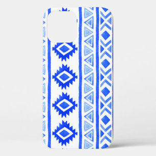 Watercolor ethnic Aztec, geometric pattern. iPhone 12 Case