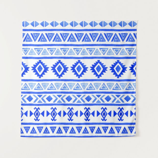 Watercolor ethnic Aztec, geometric pattern. Tapestry (Front)