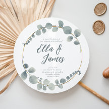 Watercolor Eucalptus Wreath Wedding Invitation