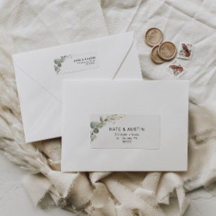 watercolor eucalyptus address return address label