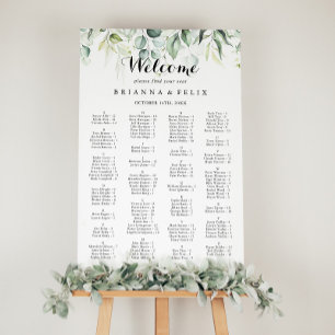 Watercolor Eucalyptus Alphabetical Seating Chart