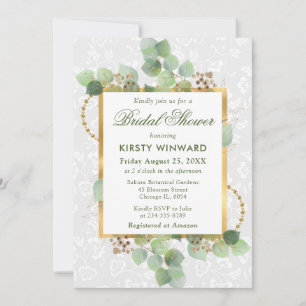 Watercolor Eucalyptus and Greenery Bridal Shower Invitation