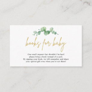 Watercolor Eucalyptus Books For Baby Insert Card