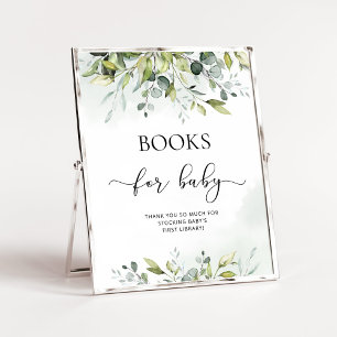 Watercolor eucalyptus books for baby poster
