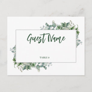 Watercolor Eucalyptus Border Table Place Card