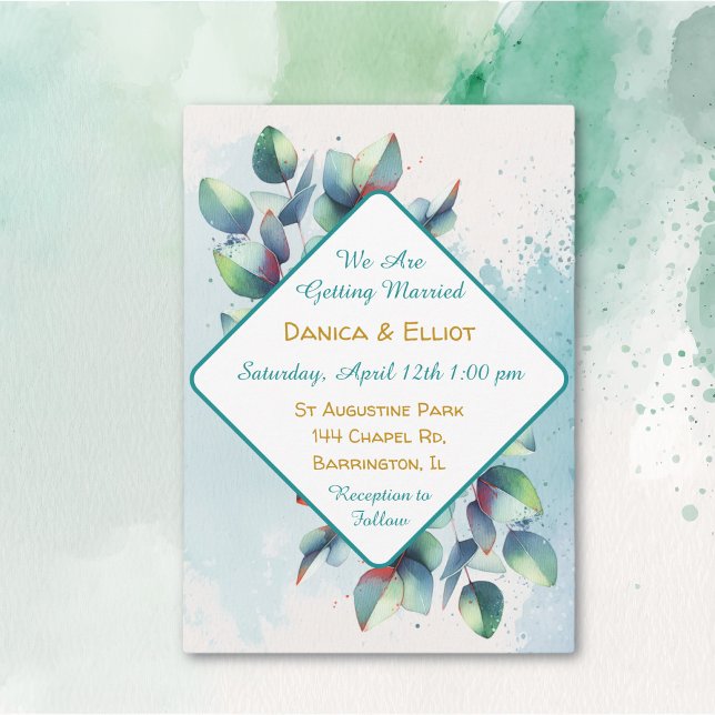 Watercolor Eucalyptus Botanical Greenery Wedding Invitation (Creator Uploaded)