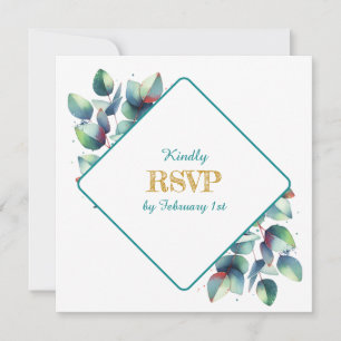 Watercolor Eucalyptus Botanical Wedding RSVP Invitation