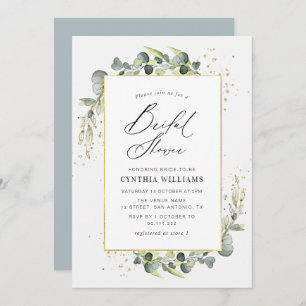 watercolor eucalyptus bridal shower invitation
