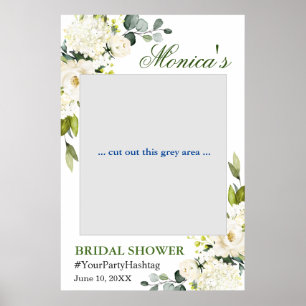 Watercolor Eucalyptus Bridal Shower Photo Prop Pos Poster