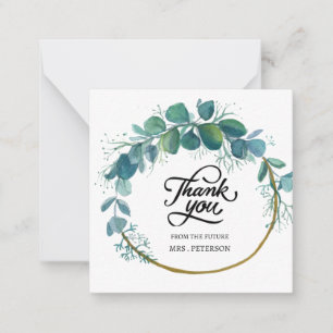 Watercolor Eucalyptus Bridal Shower Thank You  Card