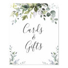 Watercolor Eucalyptus Cards and Gifts Wedding Sign