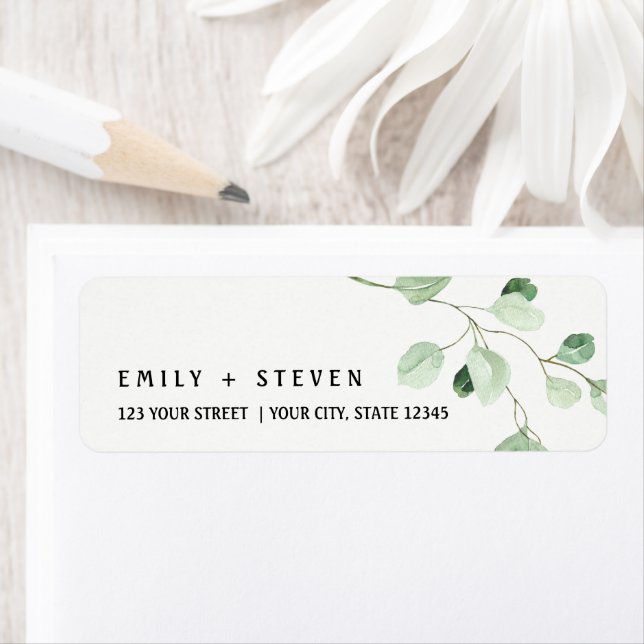 watercolor eucalyptus decor return address label (Insitu)
