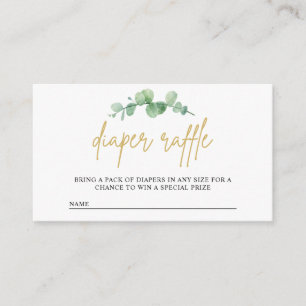Watercolor Eucalyptus Diaper Raffle Insert Card