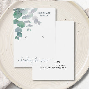 Watercolor Eucalyptus Earrings Display Card