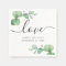 Watercolor eucalyptus. Elegant script wedding