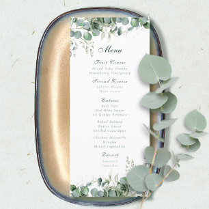 Watercolor Eucalyptus Emerald Green Botanical Menu