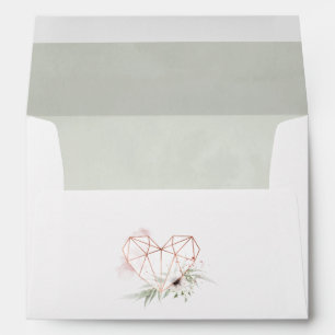 Watercolor Eucalyptus Geometric Wedding Envelope
