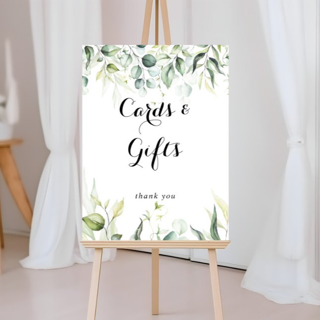 Watercolor Eucalyptus Green Cards and Gifts Sign (Creator Uploaded)