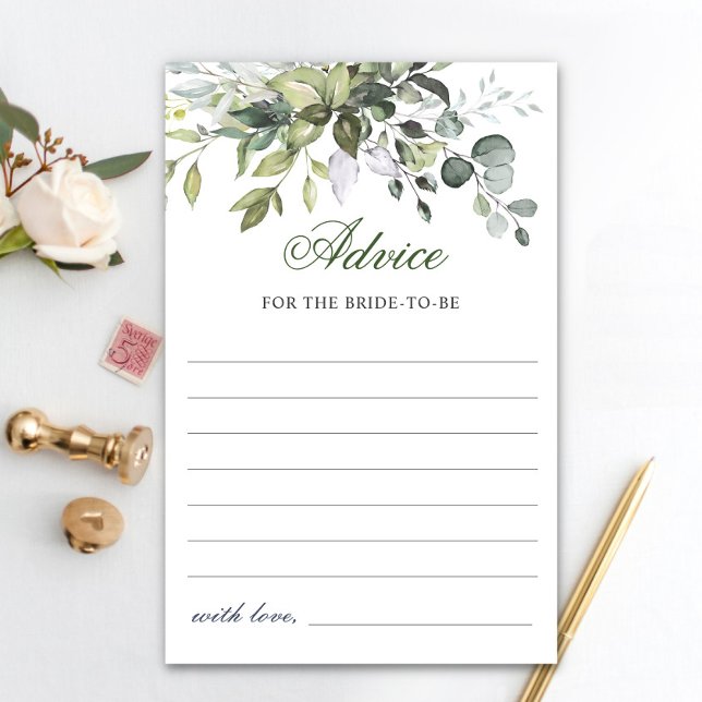 Watercolor Eucalyptus Greenery Advice Card (Creator Uploaded)