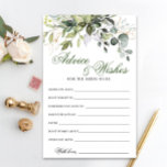 Watercolor Eucalyptus Greenery Advice Card<br><div class="desc">Watercolor Eucalyptus Greenery Advice Card.
Personalise with the bride to be's name and date of shower. 
For further customisation,  please click the "customise further" link. If you need help,  contact me please.</div>