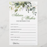 Watercolor Eucalyptus Greenery Advice Card<br><div class="desc">Watercolor Eucalyptus Greenery Advice Card.
Personalise with the bride to be's name and date of shower. 
For further customisation,  please click the "customise further" link. If you need help,  contact me please.</div>