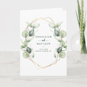 Watercolor Eucalyptus Greenery All in One Wedding Invitation