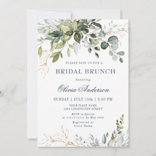 Watercolor Eucalyptus Greenery BRIDAL Brunch Invitation